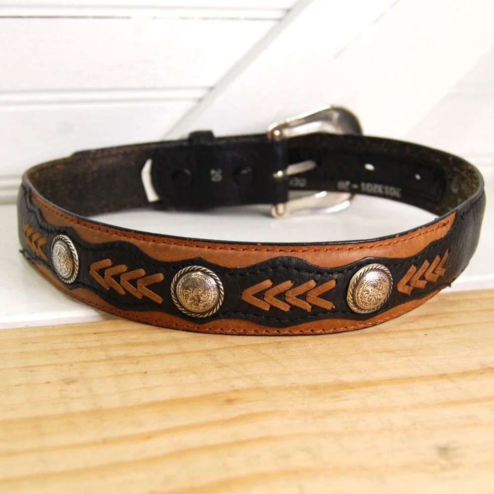 Kids leather belt size 20 small Double S Western belt Unisex youth‎ accessory